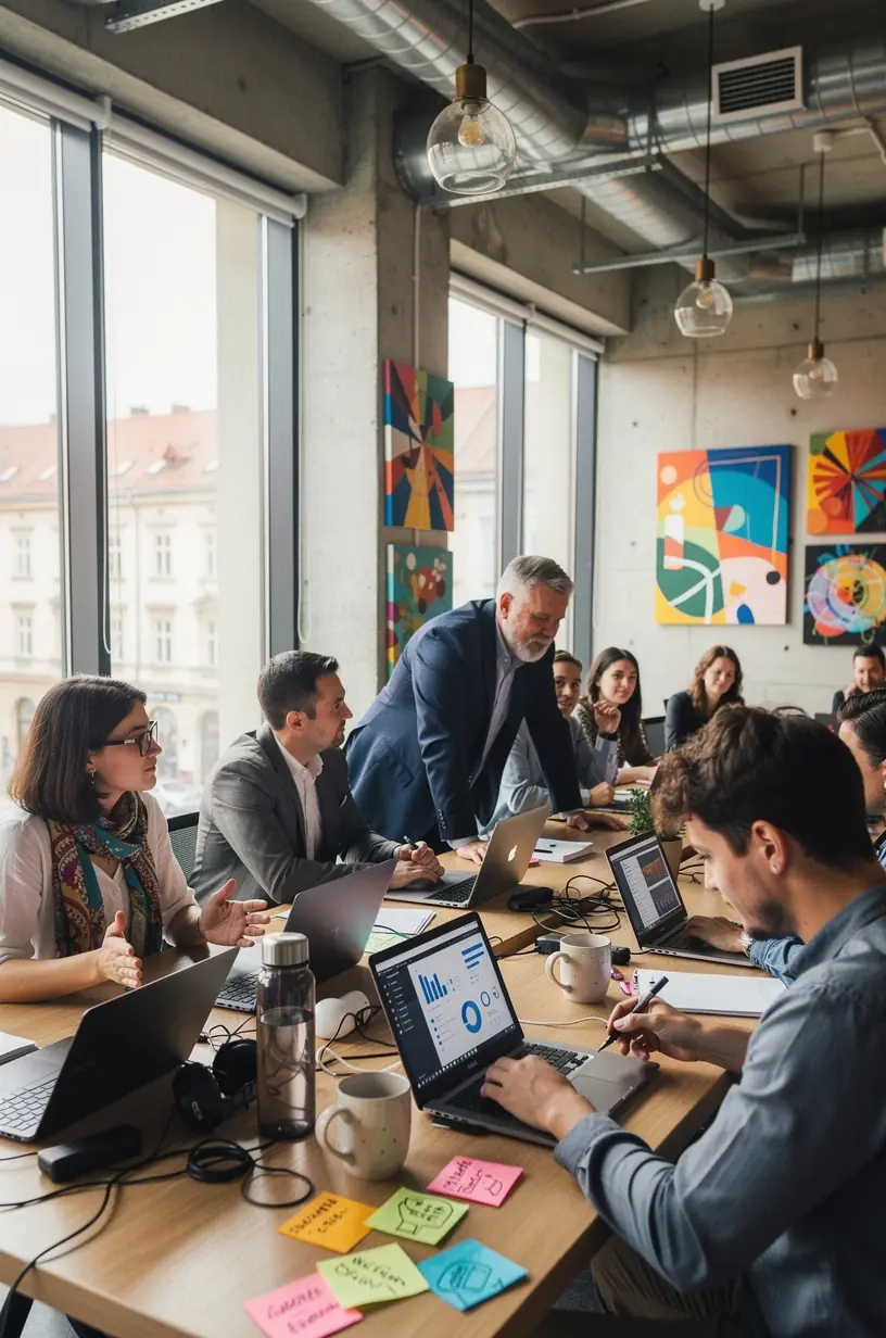 Interfață digitală modernă cu grafice ce ilustrează creșterea productivității în utilizarea aplicațiilor eficiente.